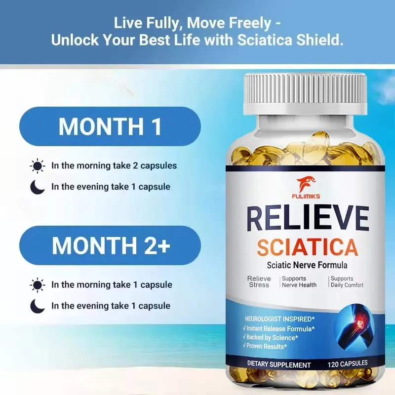 Relieve Sciatica Capsules - Helps Relieve Joint Pain Supports Daily Nervous System Bone & Nerve Health Balances Inflammation — image 4