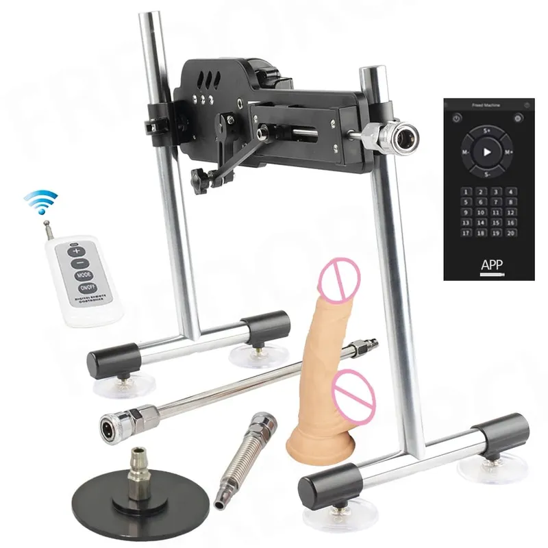 Fredorch vezeték nélküli szexgép nőknek önkielégítő gép 70 W teljesítmény némító szexjáték dildo maszturbátorral 3-9 cm Stroke Love Ma