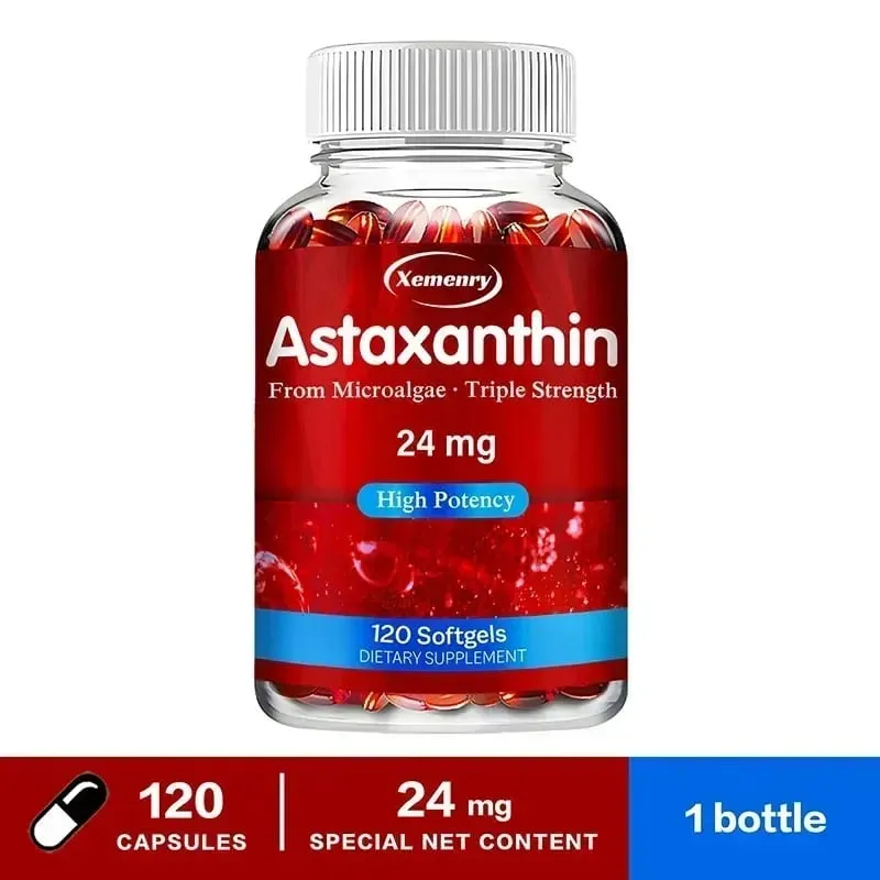 Astaxanthin 24 Mg - Promotes Cardiovascular Health Accelerates Metabolism Maintains Eye Joint and Skin Health Antioxidant