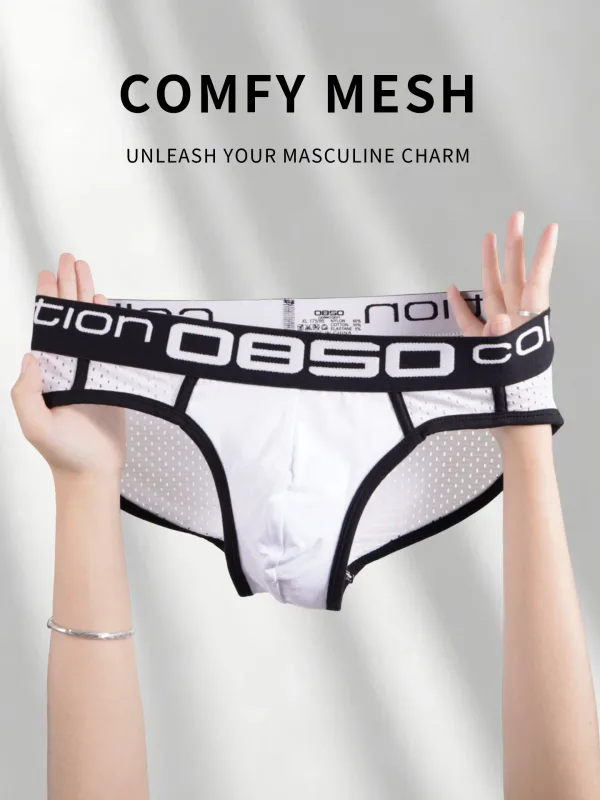 Men's PUMP! Mesh Briefs U Convex Pouch Elastic Waistband Breathable Quick Dry Sport Underwear — image 6