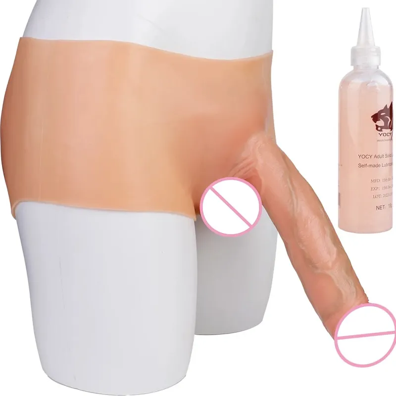 Silicone Strapon Lifelike Dildo Pants Wearable Solid Large Penis Sex Toys For Women Lesbian Couple Sex