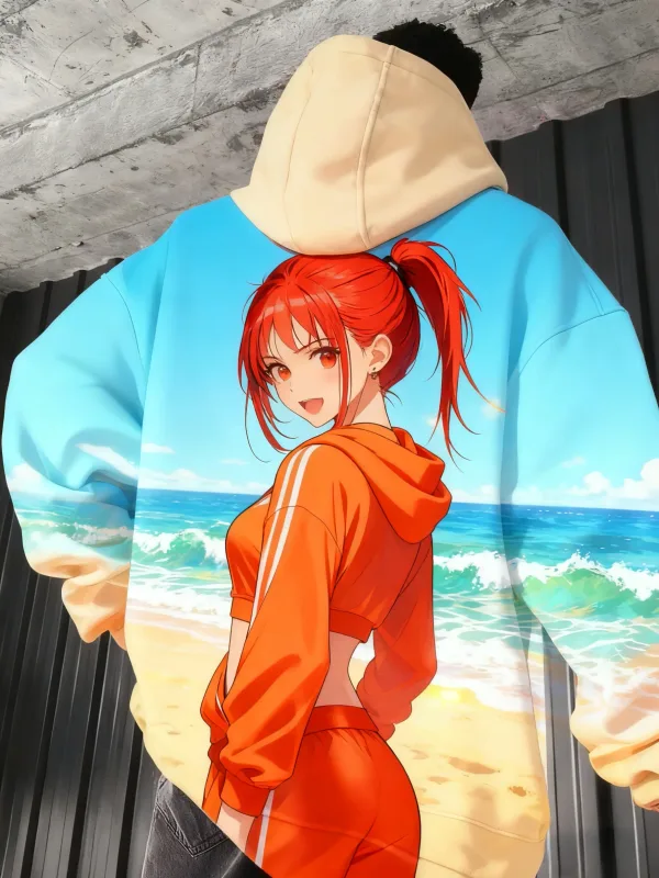2026 Hot Anime girl back pattern Sweatshirt Casual Long Sleeve Hooded Pullover 3D Printing Top Fashion Oversized Men's Hoodies — image 8