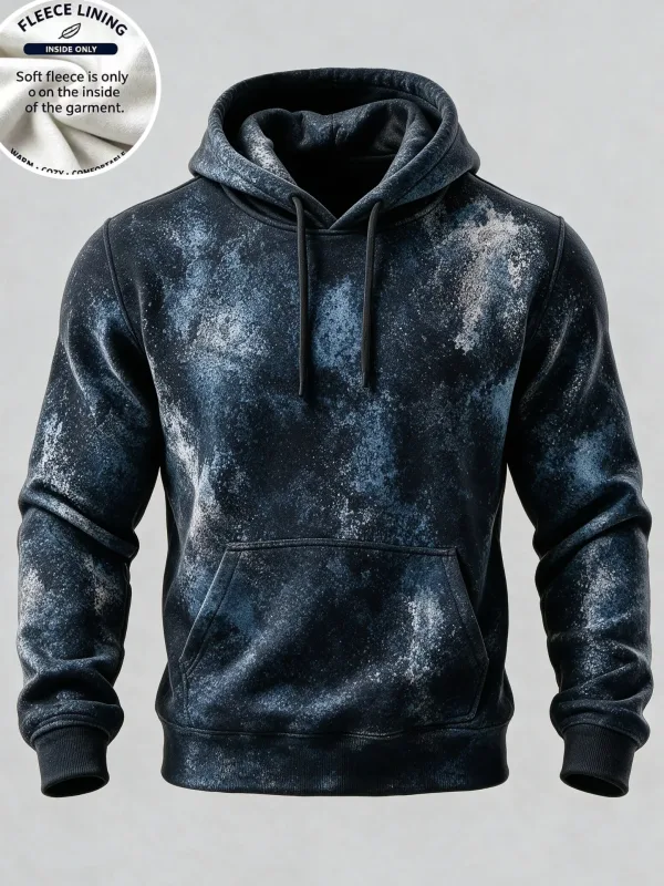 3D Printed Fleece Hoodie Vintage Rust Texture Block Pullover Long Sleeve Kangaroo Pocket Street Casual Sweatshirt — image 5