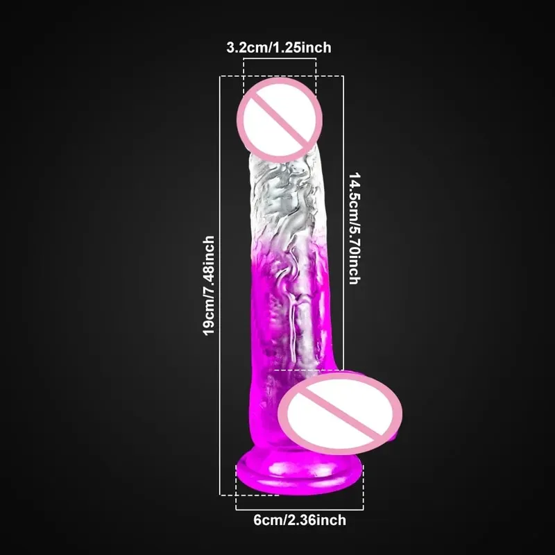 Jelly Dildo 4 Sizes Transparent Soft Realistic Penis Fake Dick Butt Plug for Woman Men Gay Sex Toys Female Vagina Anal Sex Toys — image 13