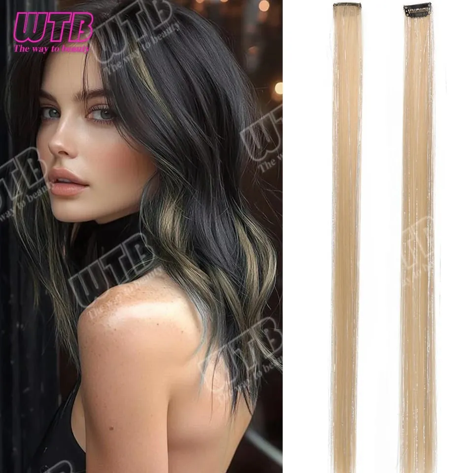 60cm Συνθετική περούκα BB Clip Έγχρωμη Επέκταση Μαλλιών με σύρμα λέιζερ Κατάλληλη για γυναίκες κορίτσια για να φορούν σε γιορτές και πάρτι — image 11