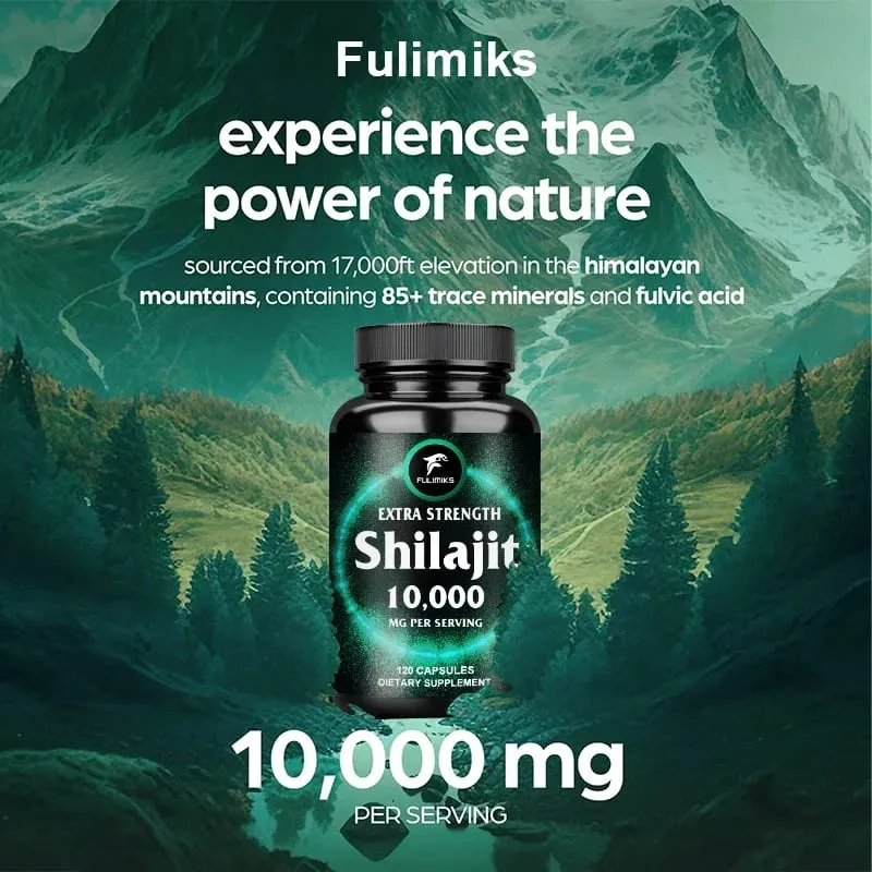 Fulimiks Shilajit 10000mg Caapsules with Pure Himalayan Extract & Fulvic Acid Support Daily Vitality Stamina Overall Health — image 5