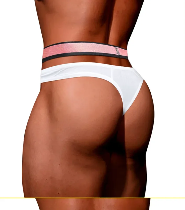 Trendy Little Triangle Men's Youth Low Waist Close Fit Hip Lift Elastic Band Pink Gradient V-neck Hanging — image 20