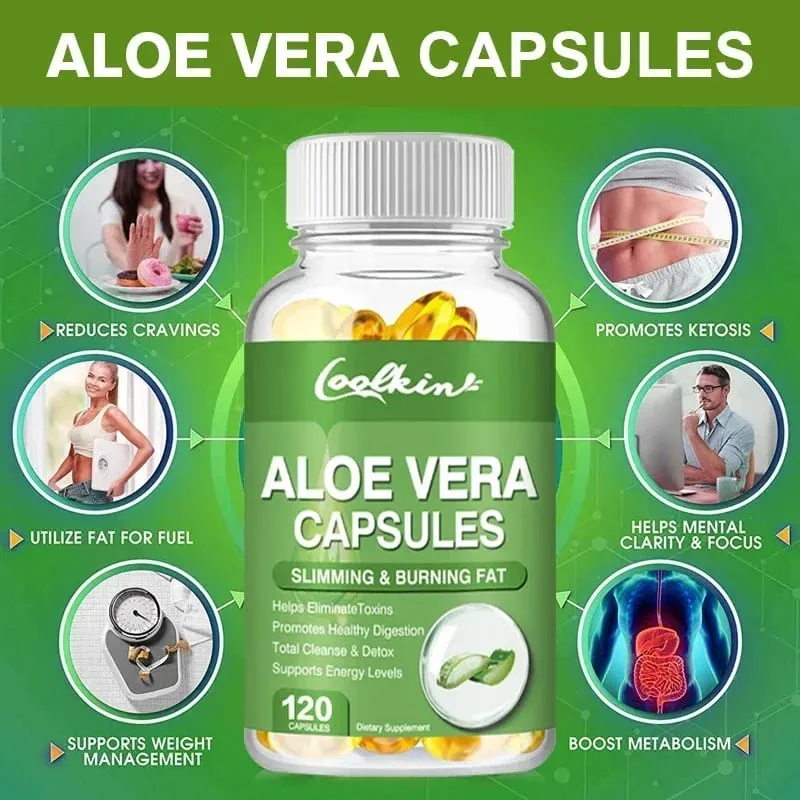 Aloe Vera Extract Capsules - Supports Intestinal Digestive and Immune Health Relieves Constipation and Balances Stomach AcidSu — image 2