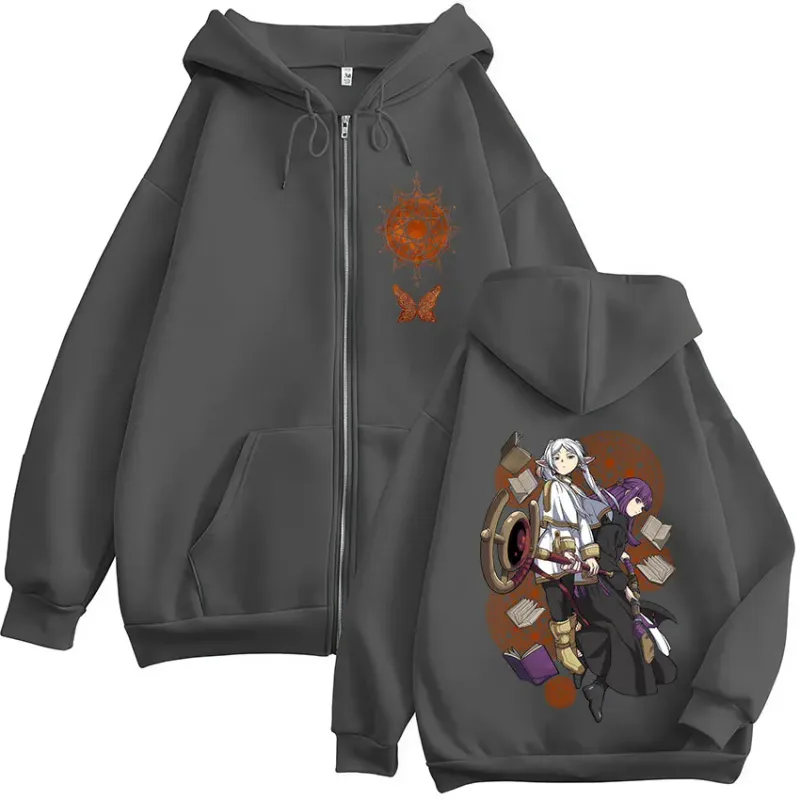 Anime Frieren: Beyond Journey's End Zipper Hoodies Men's Women Clothing Harajuku Fleece Zip Up Hooded Sweatshirts Jackets Coats — image 6