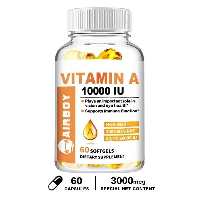A-vitamin 10000 NE – Támogatja az egészséges látást és az immunrendszer egészségét – GMO-mentes, gluténmentes étrend-kiegészítők — image 8