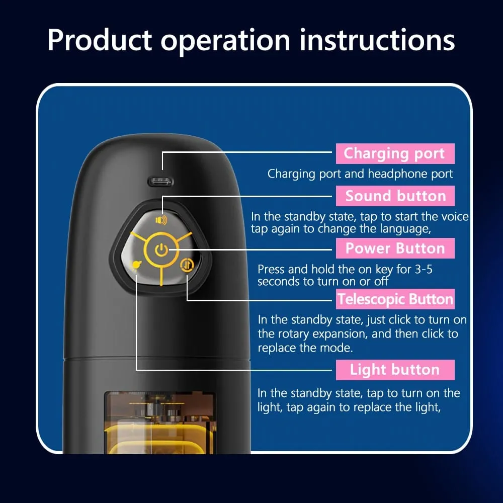 6 in1 AutomaticTelescopic Rotation Cup Masturbator App Pocket Control Potsy πέους Μηχάνημα σεξουαλικά παιχνίδια για ενήλικες άνδρες — image 4