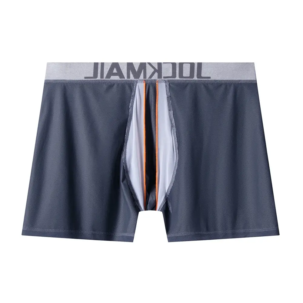 Sexy roupa interior masculina boxer 3d em forma de rede bolsa projetada painéis de malha respirável masculino boxershorts tronco cuecas masculinas — image 4