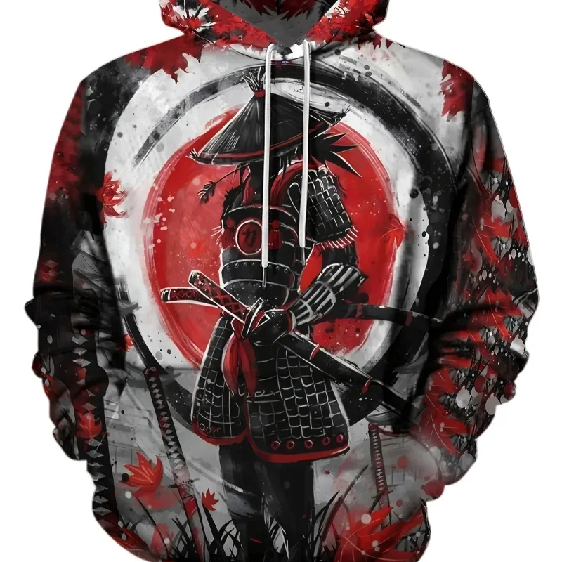 2024 outono novo masculino 3d japonês samurai impressão moletom com capuz masculino e feminino casual moda masculina moletom com capuz de rua — image 18