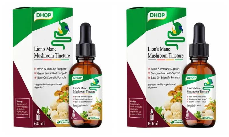 Lion's Mane Mushroom Extract Drops 60ml Hericium Erinaceus Supports Brain Immune Health Vegan Liquid Συμπλήρωμα για Ενήλικες — image 8