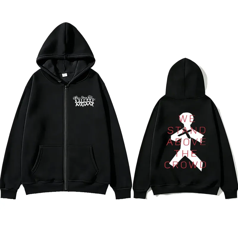 Rock Band Three Days Grace We Stand Above The Crowd Zipper Hoodie Men Women Oversized Zip Up Hoodies Male Fashion Jacket Coat — image 5