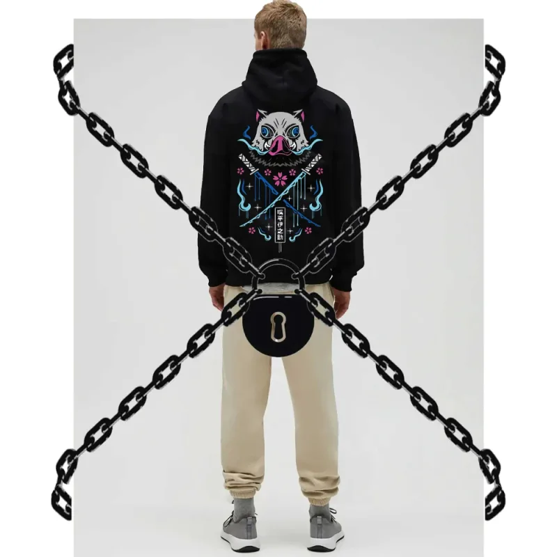 Inosuke anime hoodies das mulheres dos homens kimetsu não yaiba kawaii manga sweatshirts gótico harajuku com capuz pulôver casual streetwear