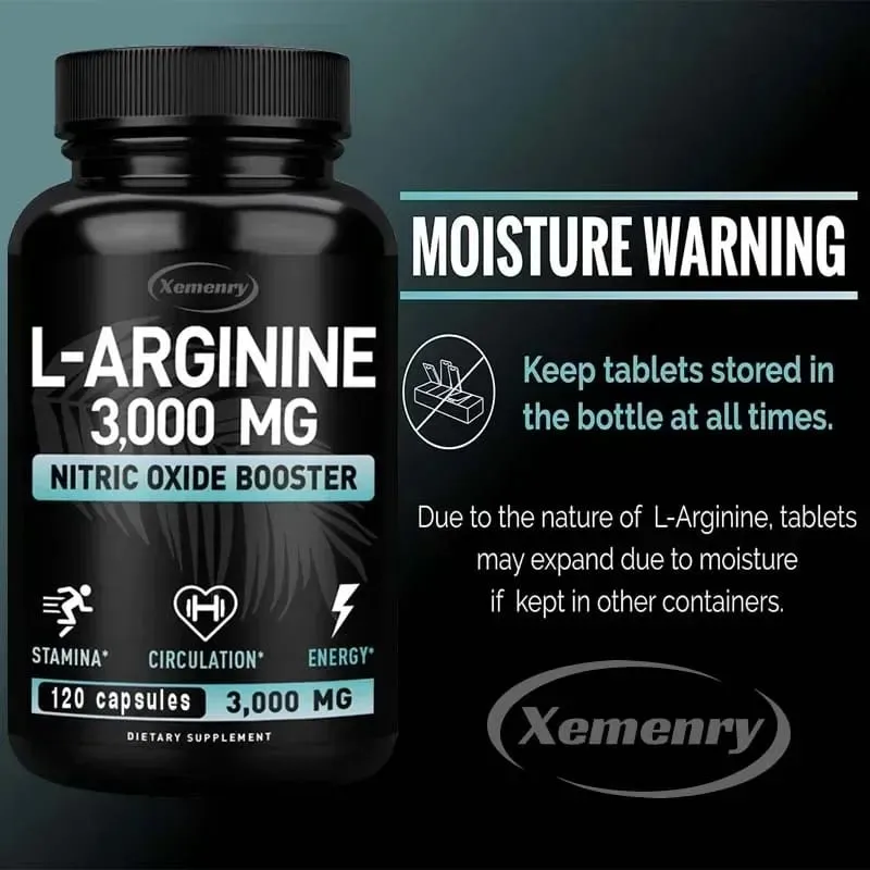 L-Arginine Supplement Boost Endurance -Increase for Energy Strength Vascular and Endurance Support During Exercise | Muscle Mas — image 4