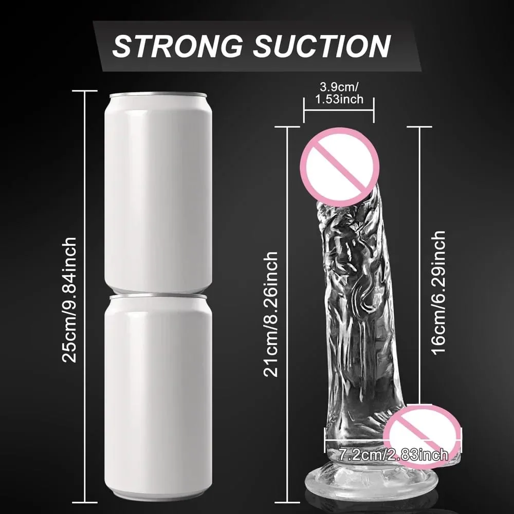 Jelly Dildo 4 Sizes Transparent Soft Realistic Penis Fake Dick Butt Plug for Woman Men Gay Sex Toys Female Vagina Anal Sex Toys — image 6