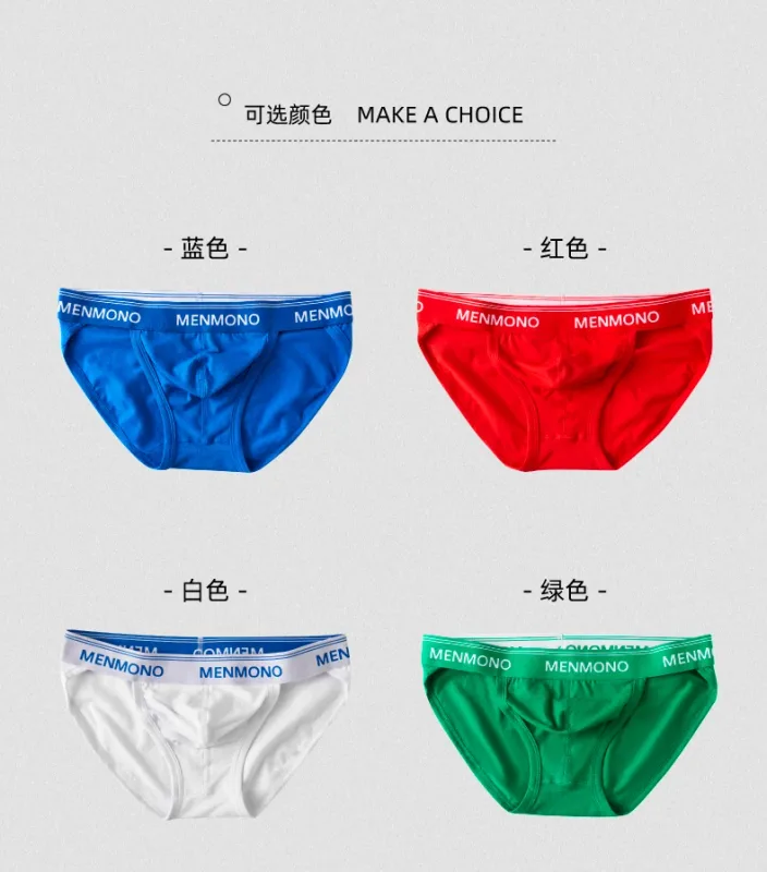 Homens maré de algodão triângulo novo sexy cintura baixa magro respirável juventude personalidade u convexo roupa interior masculina. — image 12