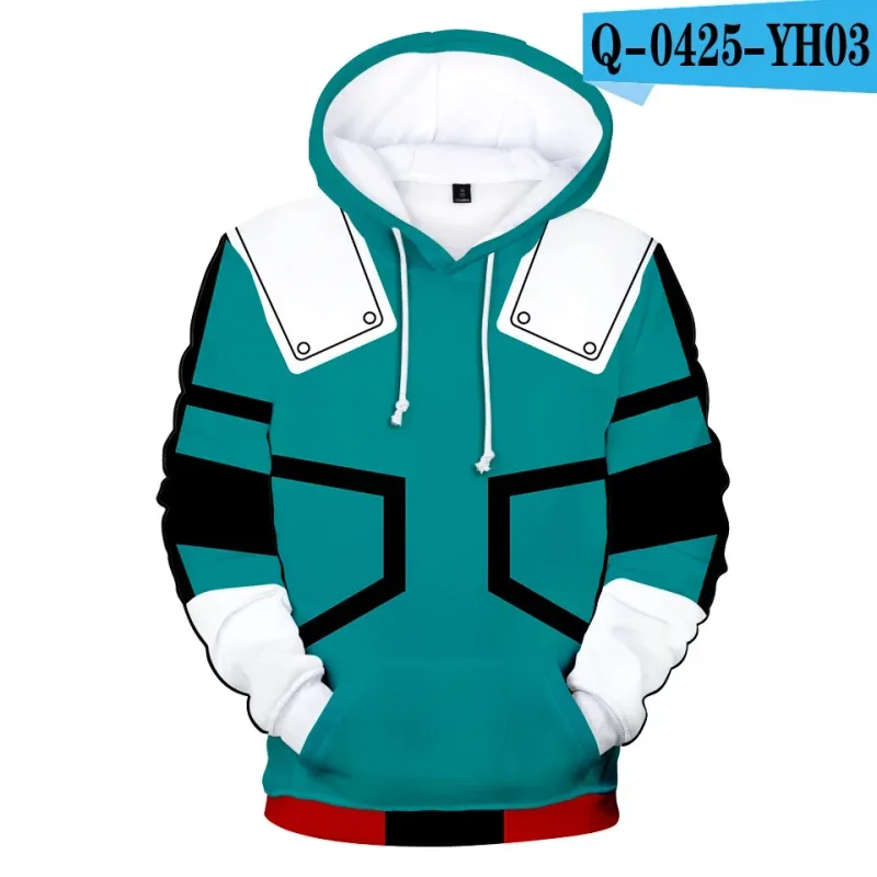 My Hero Academia Midoriya Izuku All Might Cosplay Costume School Uniform Boku No Hero Academia 3D Print Mens Hoodies Sweatshirts — image 4