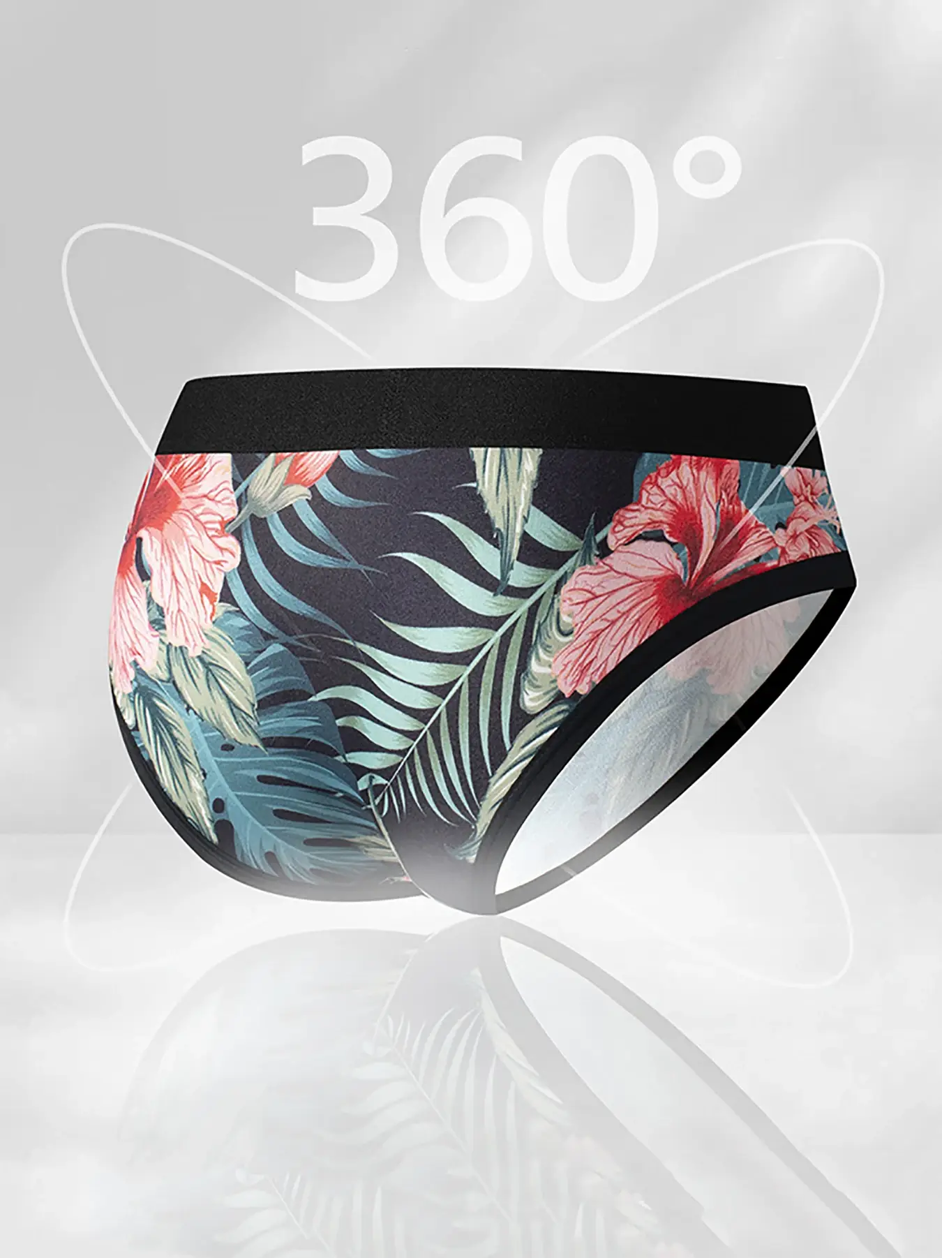 3PCS Men's Underwear Trend Printed Ice Silk Men's Triangle Briefs New Fashion Printed Triangle Briefs Comfortable Briefs