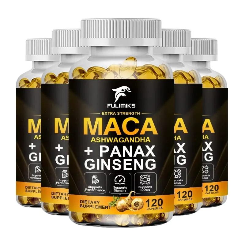 Triple Maca Blend with Ginseng & Ashwagandha Supplement Supports Reproductive Health Hormonal Balance Muscle & Stress Relief — image 12