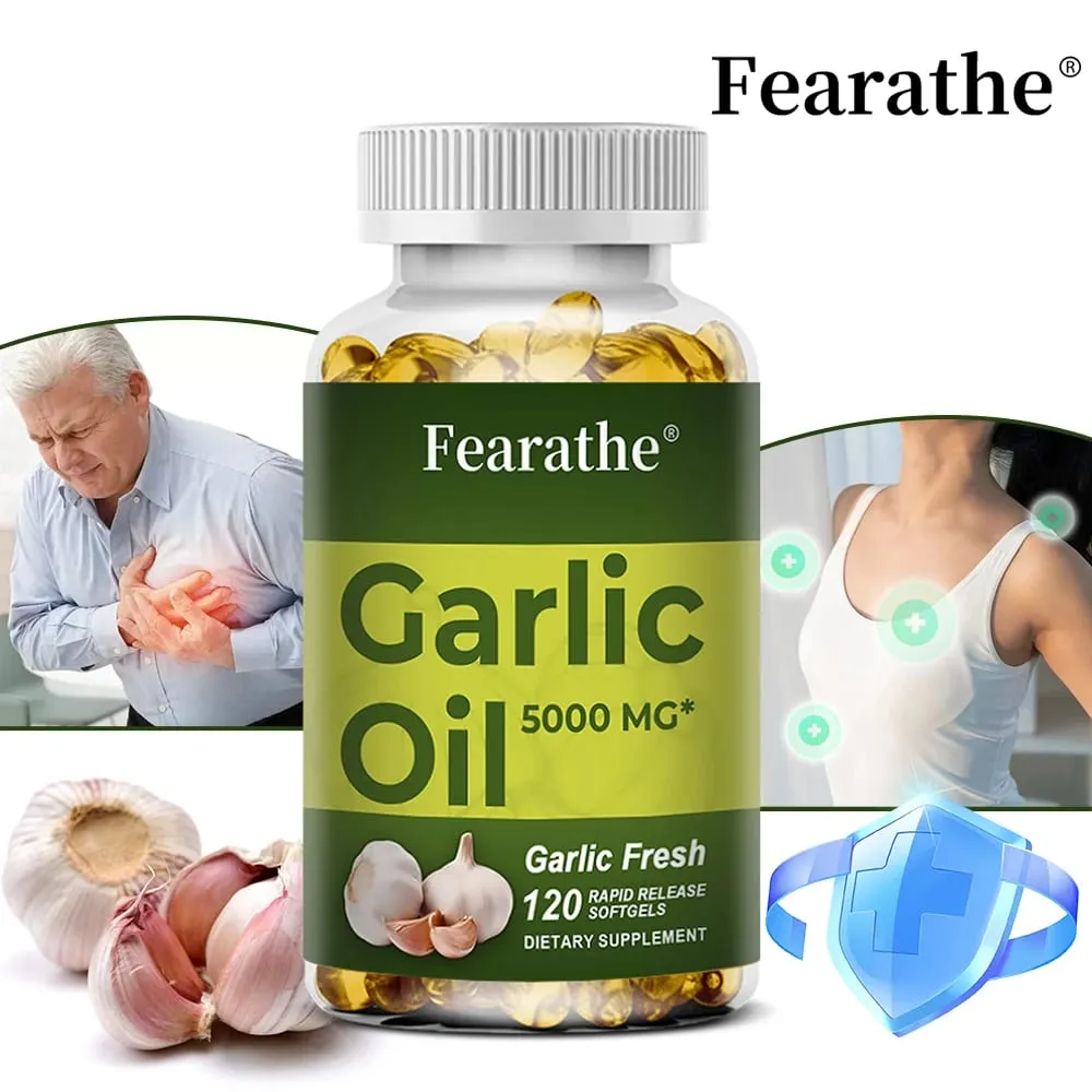 Prémium fokhagyma friss 5000 mg fokhagymaolaj étrend-kiegészítő a szív egészségére és a keringés támogatására antioxidáns NEM-GMO-val — image 2