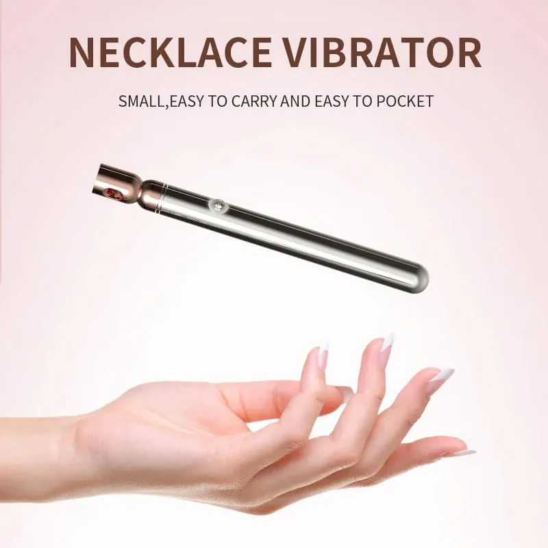 Necklace Bullet Vibrators Rechargeable Portable Stainless Steel Sliver Vibrating Pendant Massager Discreet Sex Toys For Women — image 2