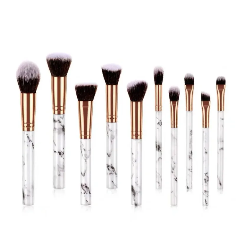 Ensemble de pinceaux de maquillage professionnels, 10 pièces, pinceaux de détail Super doux, pour Blush, fond de teint, correcteur, fard à paupières, outil de beauté pour dames
