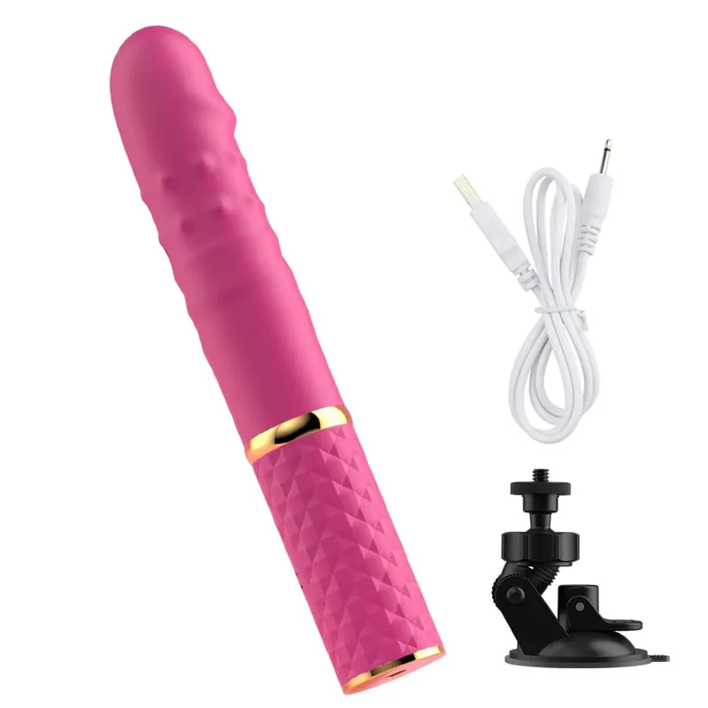 Automatic retractable dildo vibrator women's G-spot vaginal masturbation clitoral stimulation massage sex machine adult products
