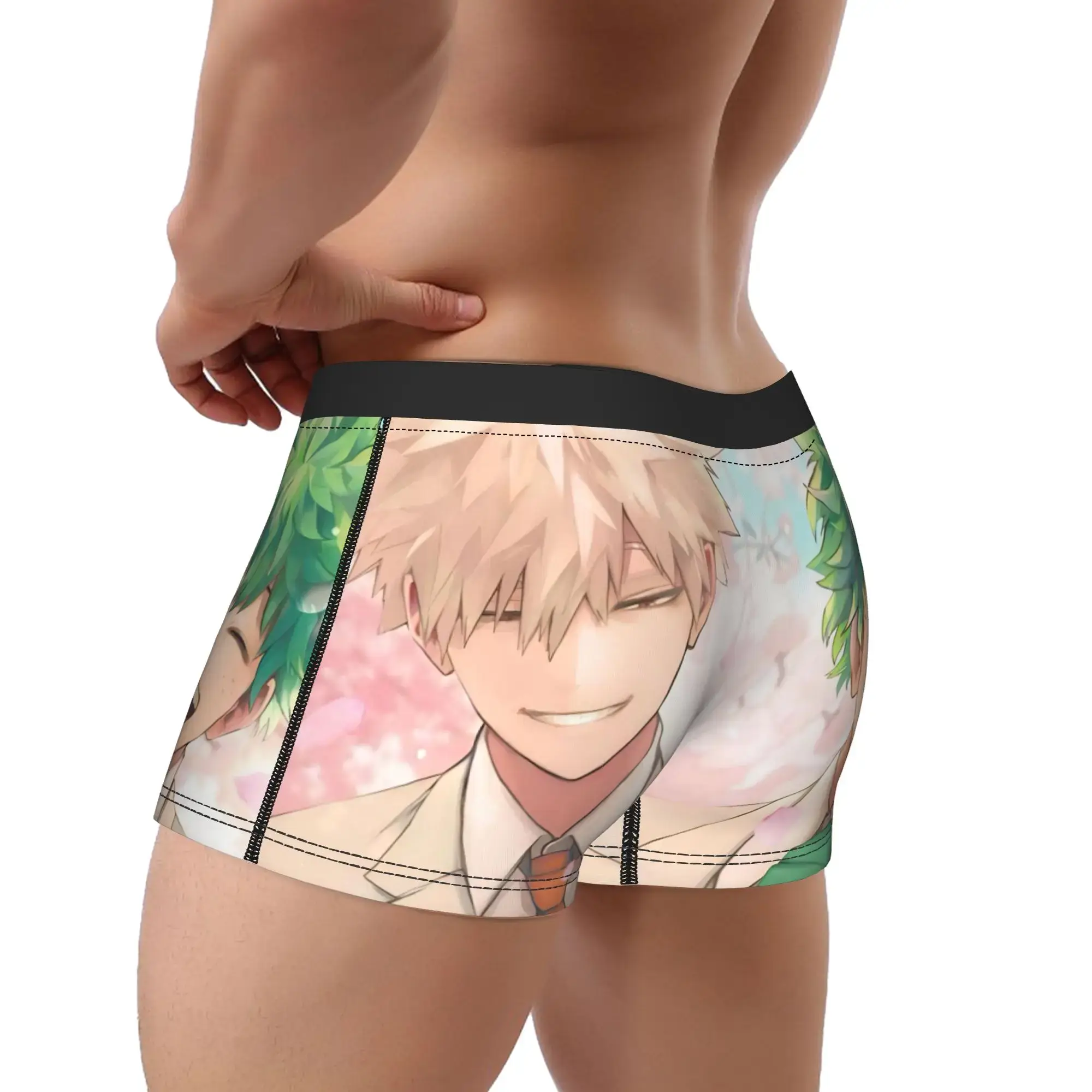 Men My Hero Academia Anime Long Underwear Deku Bakugo Fashion Boxer Briefs Shorts Panties Male Soft Underpants Plus Size — image 3