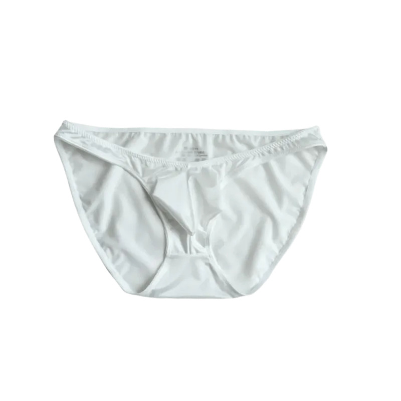 Comfortable Low Waist Men's U-Pouch Underwear Breathable Seamless Satin Silk Briefs Narrow Belt Lingerie Ice Silk Panties Sports — image 18