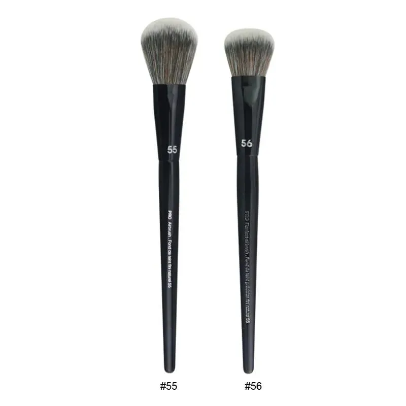 2 pièces/ensemble pinceaux de maquillage noirs Pro poudre de cheveux synthétiques ombre à paupières tache point culminant fond de teint aérographe diffuseur pinceau de maquillage — image 11