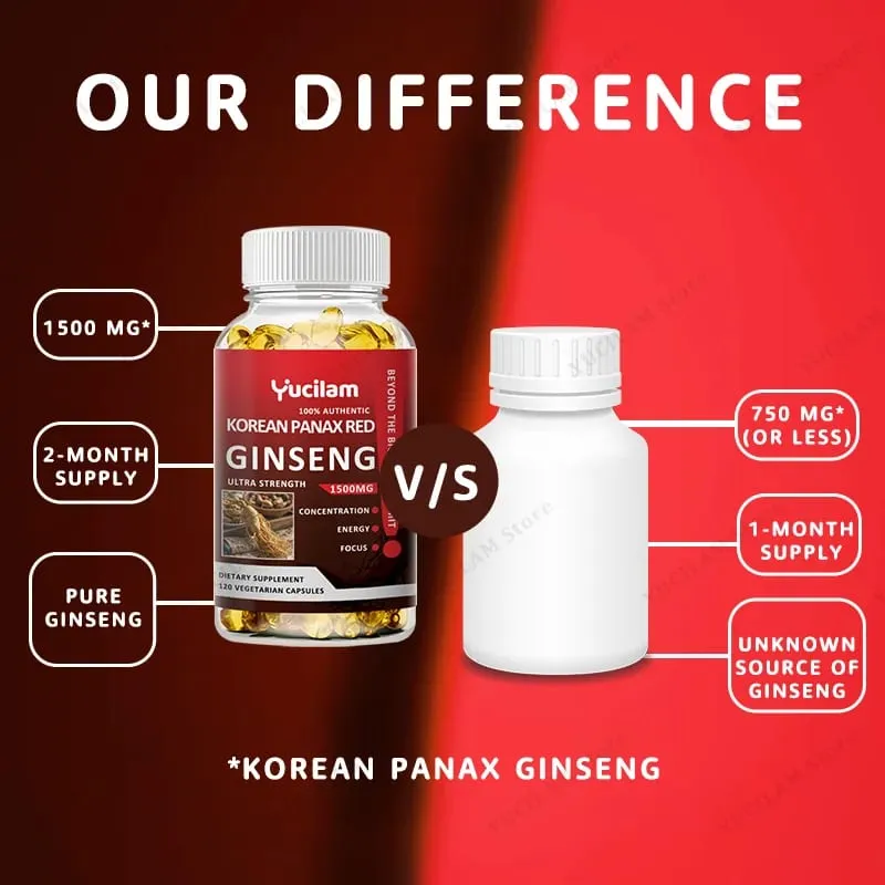 Korean Red Ginseng 1500 mg - Energy Supplement for Peak Performance Focus & Vitality - High Potency Ginseng Root Extract — image 2