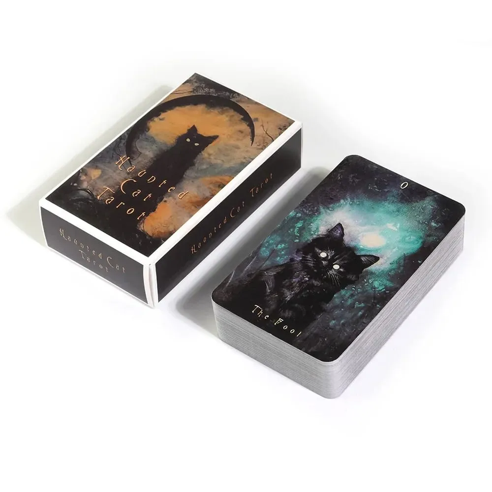 ÚJ Aranyos macska tarot kártyák Társaspakli játékok Oracle For Fate Divination Party családi tarot pakli