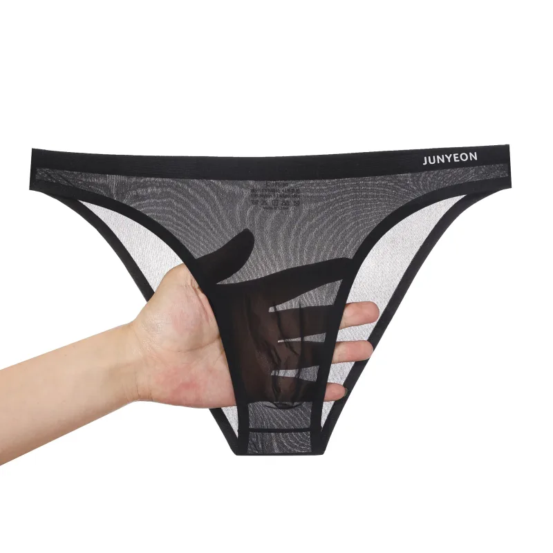 Sem costura de secagem rápida cuecas masculinas cor sólida seda gelo ultra-fino cuecas sexy respirável 3d bolsa calcinha — image 30