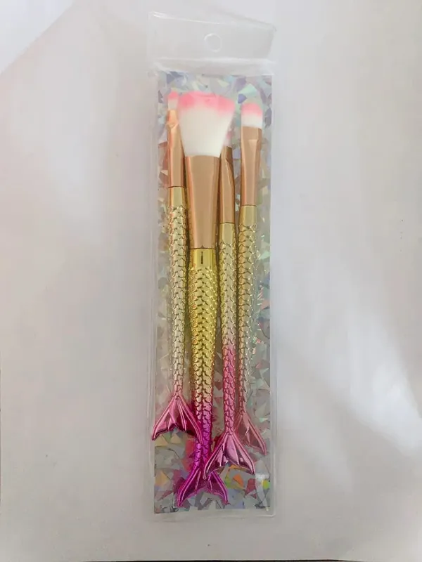 4 készlet sminkecset szett kozmetikai púder szemhéjfesték alapozó pirosító ecset Soft Beauty make up eszköz Maquiagem 6 színátmenet