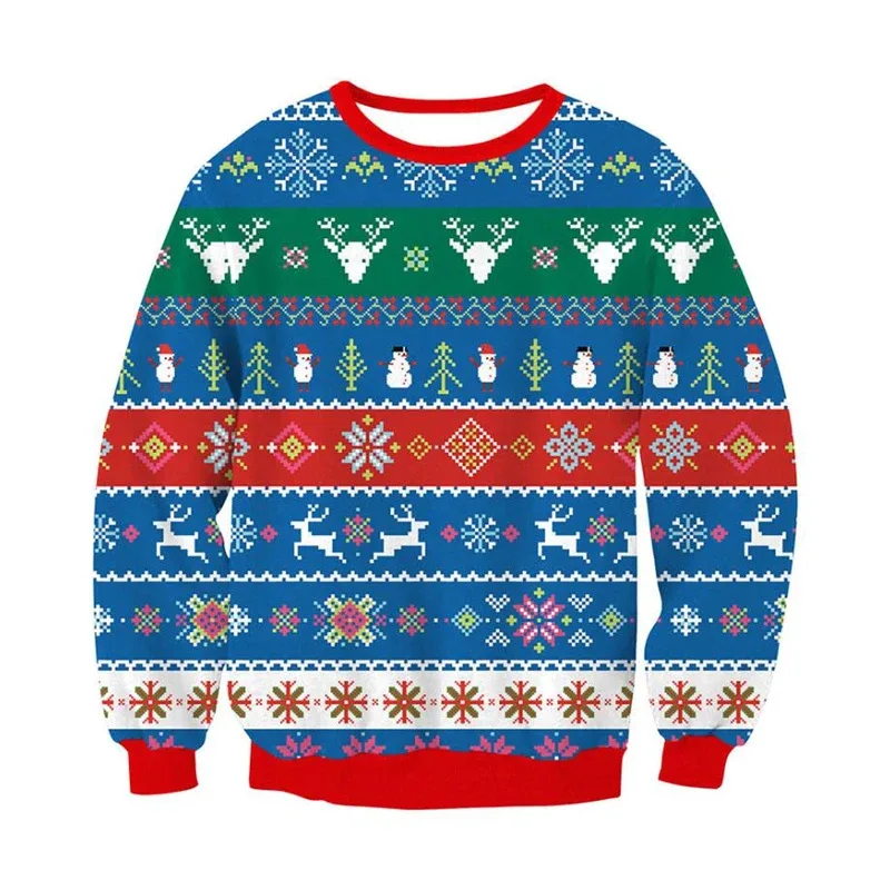 Festival Christmas Pattern Sweatshirts For Men Humping Reindeer 3D Printed Pullover Holiday Party O-Neck Hoodies Long Sleeves — image 17
