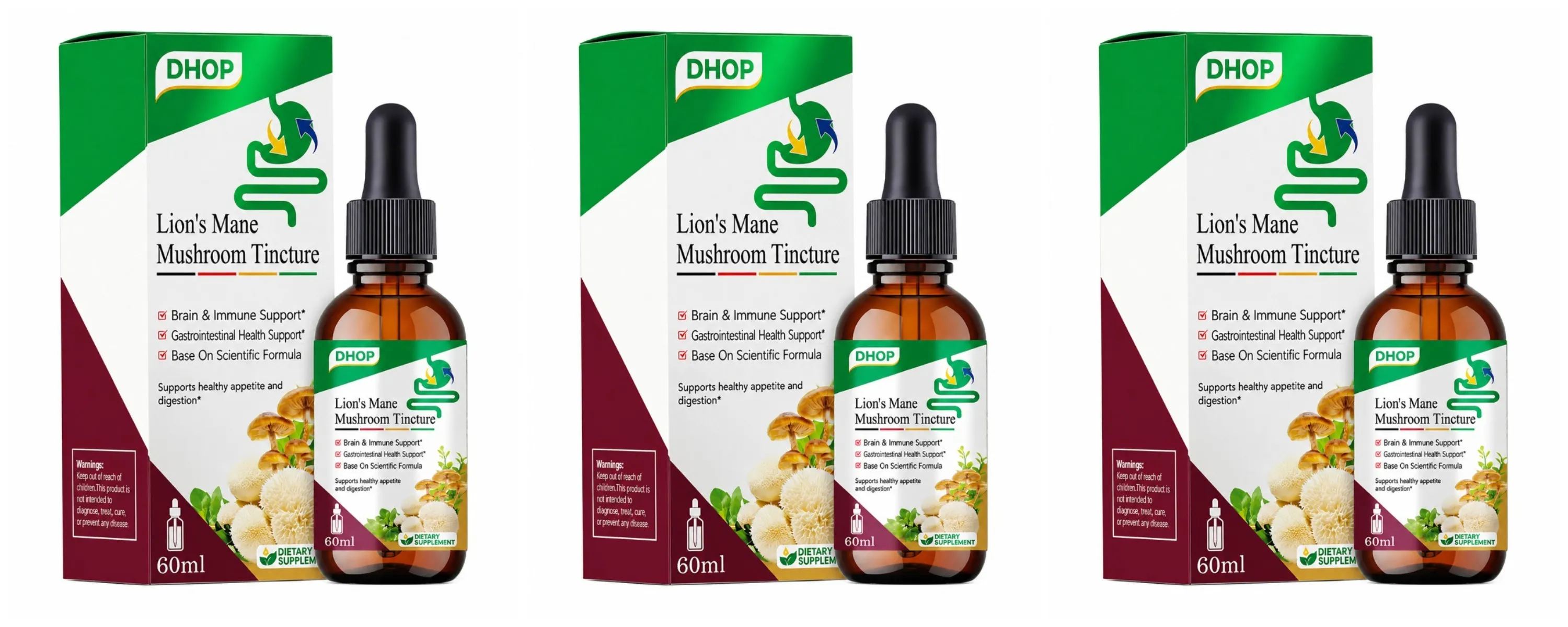 Lion's Mane Mushroom Extract Drops 60ml Hericium Erinaceus Supports Brain Immune Health Vegan Liquid Συμπλήρωμα για Ενήλικες — image 9