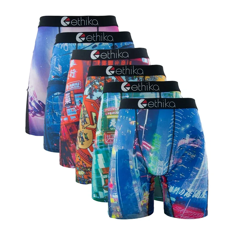 6Pcs Men Underwear Boxers Breathable Mesh Crotch Man Swimming Underpants Plus Size Mens Panties Trunks Men's Boxer Briefs — image 7