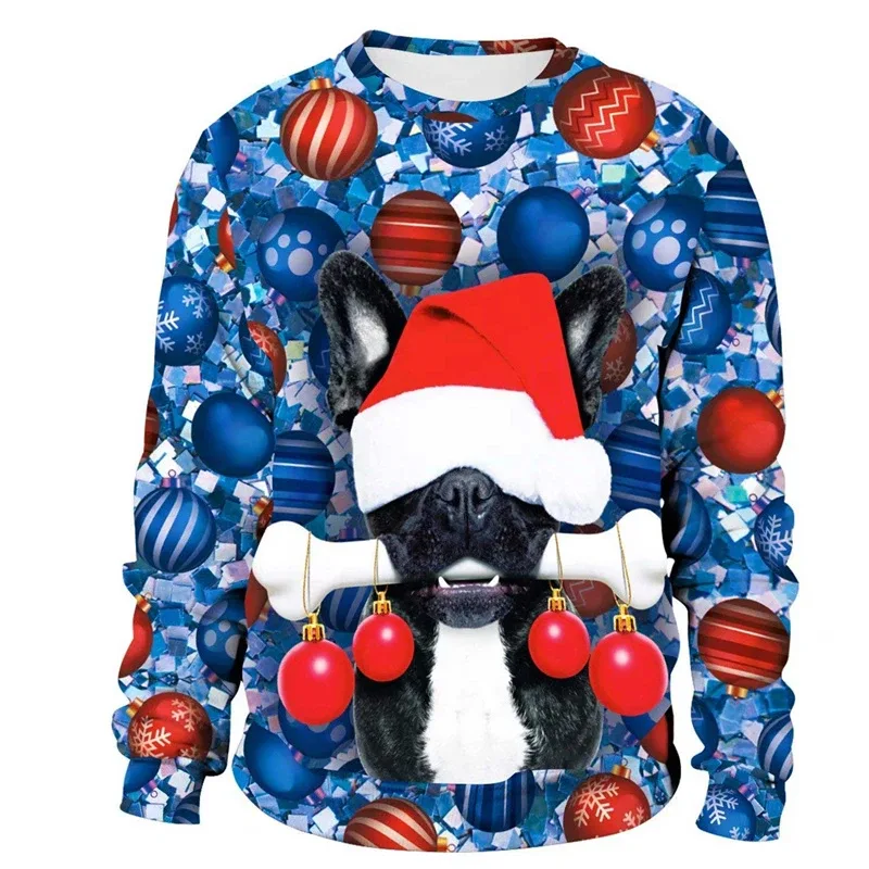 Funny 2026 Ugly Christmas Sweater For Men Women New Xmas Cat Dog Pattern Sweatshirt Festival Party Crew Neck Pullover Hoodies — image 16