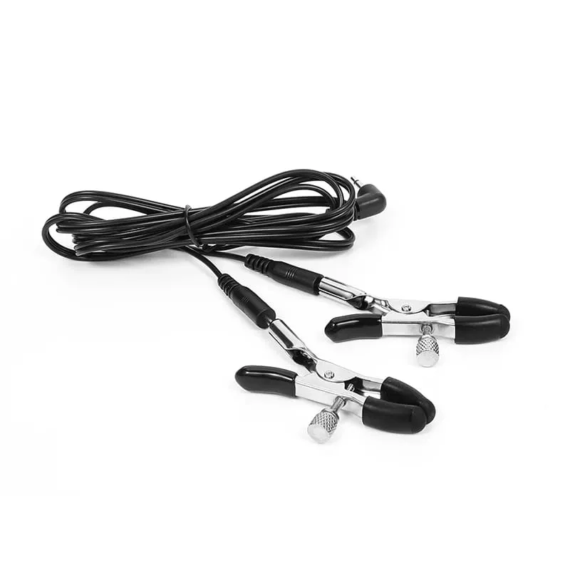 Remote Control Electric Shock Metal Nipples Clamps Breast Stimulation Massage Clitoris Labia Clips Adult Sex Toys for Women Men