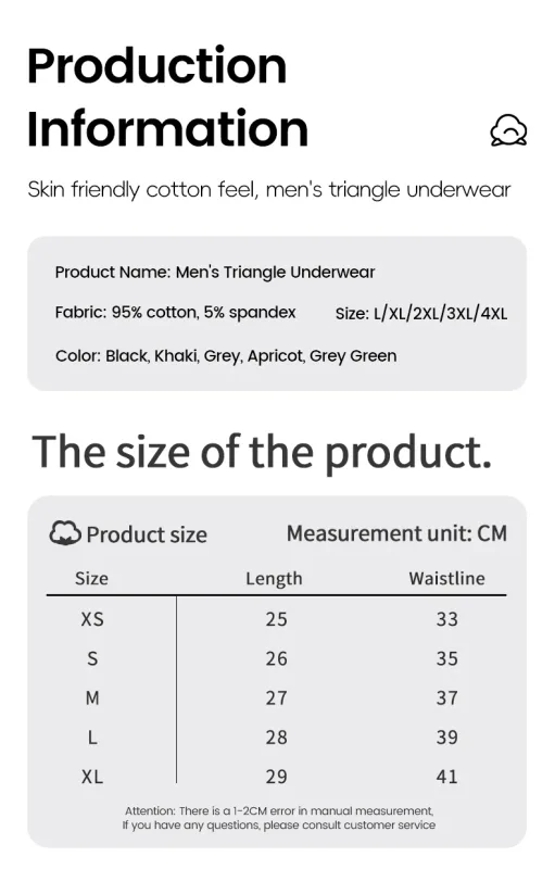 Men's pure cotton breathable and comfortable triangular underpants, mid-waist, skin-friendly and soft, teenagers' underpants — image 18