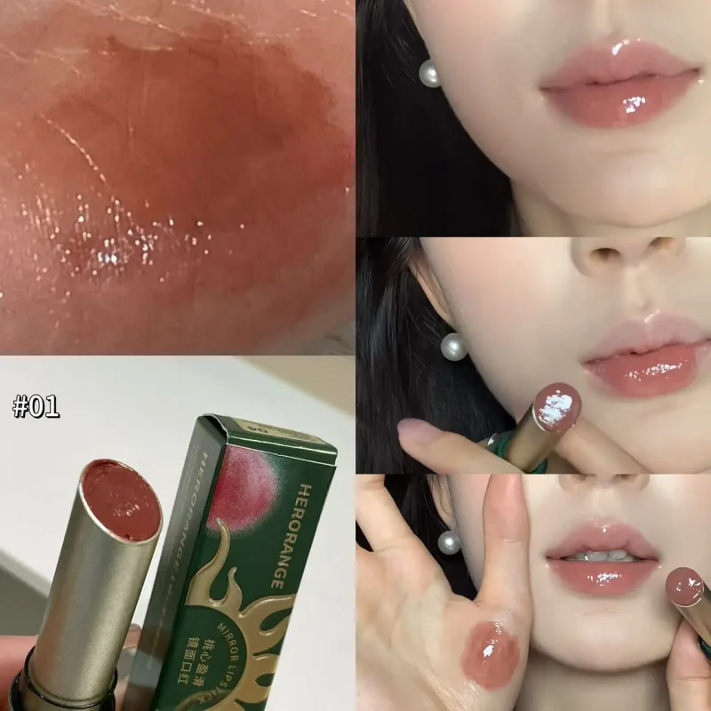 Herorange Mirror Lip Gloss 24ωρο αδιάβροχο κραγιόν μακράς διαρκείας Χωρίς μεταφορά χωρίς ξεθώριασμα Ματ & γυαλιστερό μακιγιάζ χειλιών γυναικείο