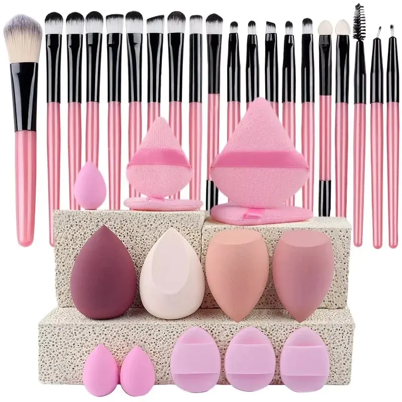 Ensemble de pinceaux de maquillage professionnels, 10 pièces, pinceaux de détail Super doux, pour Blush, fond de teint, correcteur, fard à paupières, outil de beauté pour dames