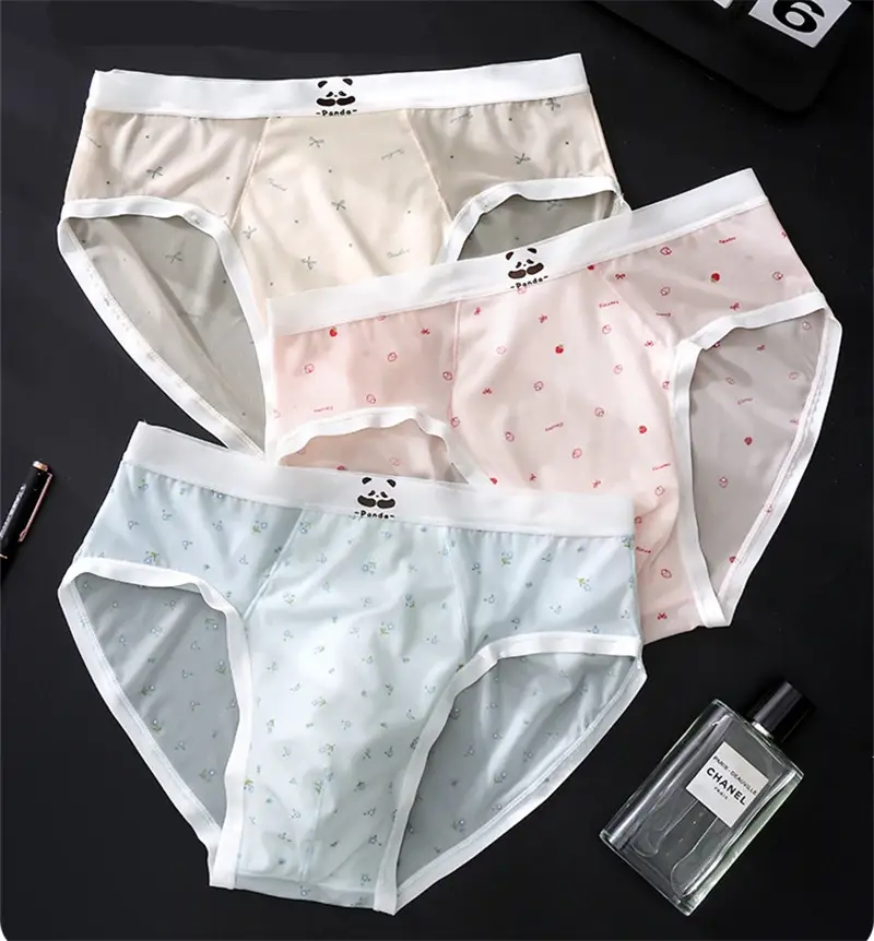 Nova sensação nua roupa interior masculina impressa sissy cuecas masculino seda gelo sexys toy men cueca fina sem costura calzoncillos hombre — image 5