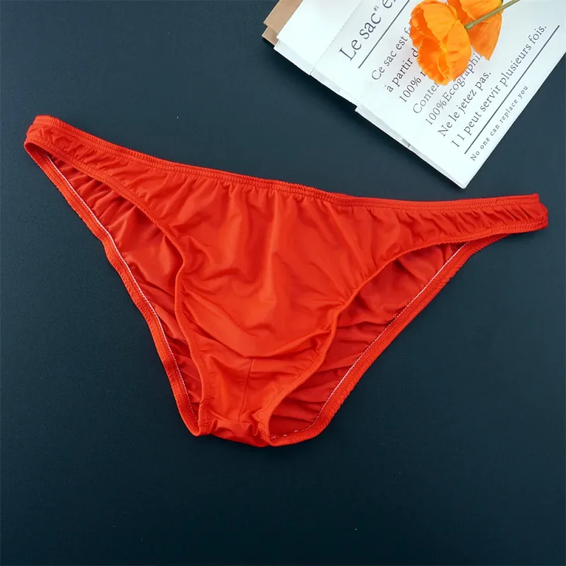 Lalaking Solid na Kulay Ice Silk Seamless Briefs Low Waist U Convex Panties na Panlalaki Ultra-manipis na Kasuotang Panloob na Elastic Mabilis na Tuyong Hininga na Panty