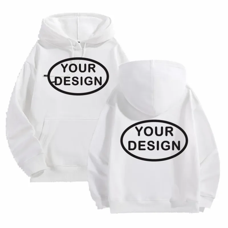 Na-customize na Naka-print na Mga Hoodies ng Lalaki at Babae na Loose Casual Fashion Long Sleeved Pullovers na Burdado na LOGO Street Sports Shirts — image 8