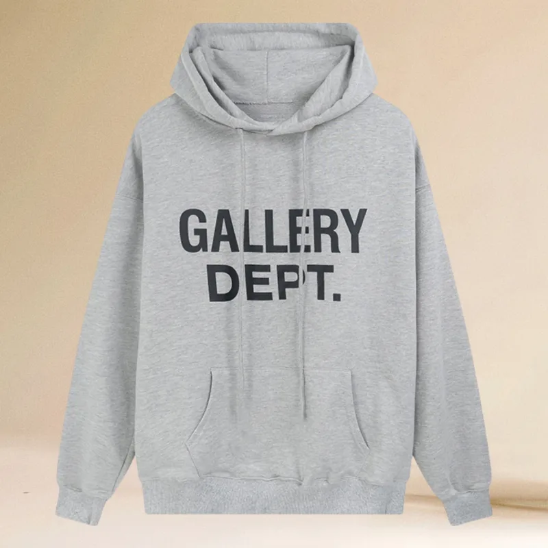 Nova galeria com capuz departamento com estampa de letras – estilo europeu moda de rua – ajuste solto americano high street camisa de manga