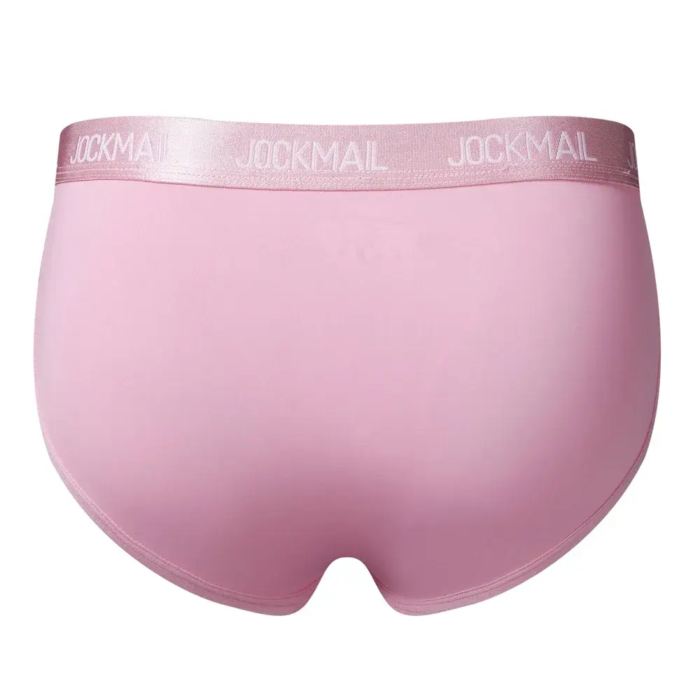 Jockmail Mens Underwear Low Waist Sexy Letter Sports Breathable Summer Ice Silk Briefs Malaking Bag Nylon Solid na Kulay na Panti ng Lalaki — image 32